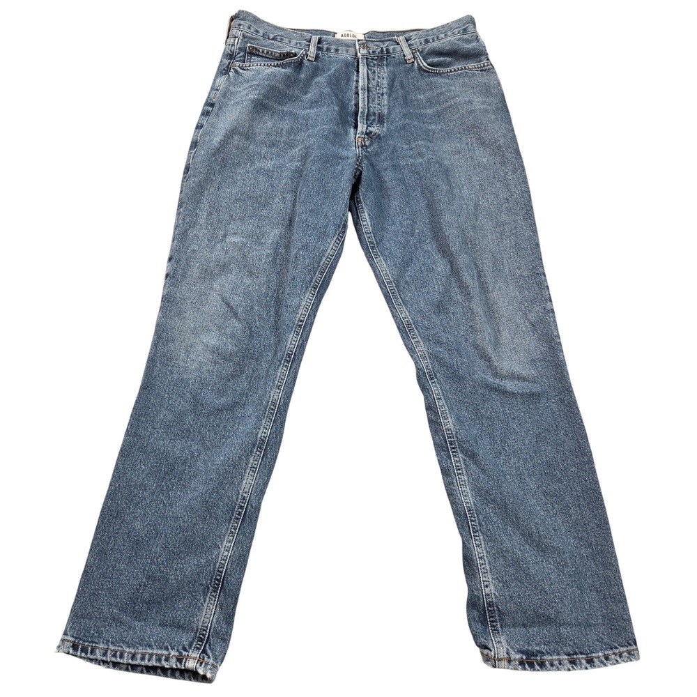 Agolde Fen Jeans Womens 30 Blue Straight Leg Organic Recycled Cotton A182-1347